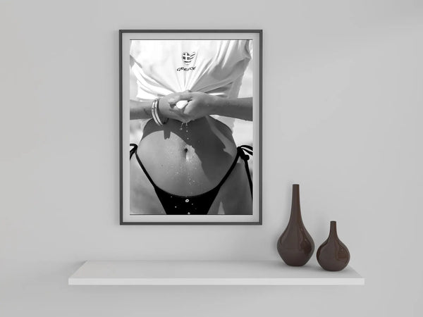 Greek Summer – Fashion plakat i sort/hvid med sensuel sommerstemning og strandvibe