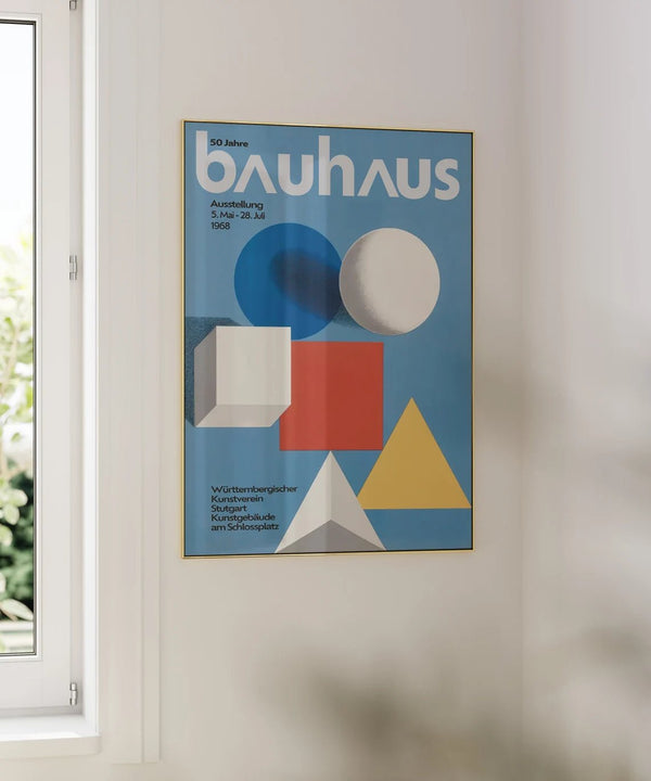50 Jahre - Bauhaus Plakat | Tidløs Modernistisk Kunst