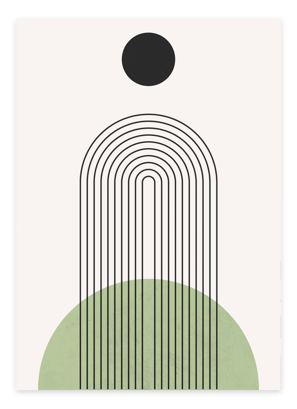Abstract Green Half Bow Plakat | Moderne & Minimalistisk Kunst