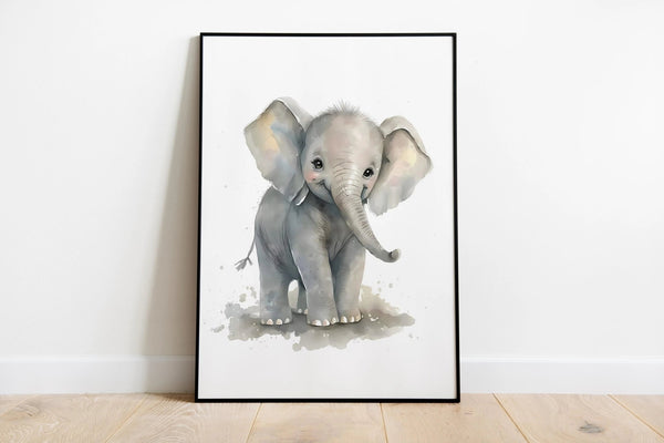 Børneplakat med dyr - "'Elefant"