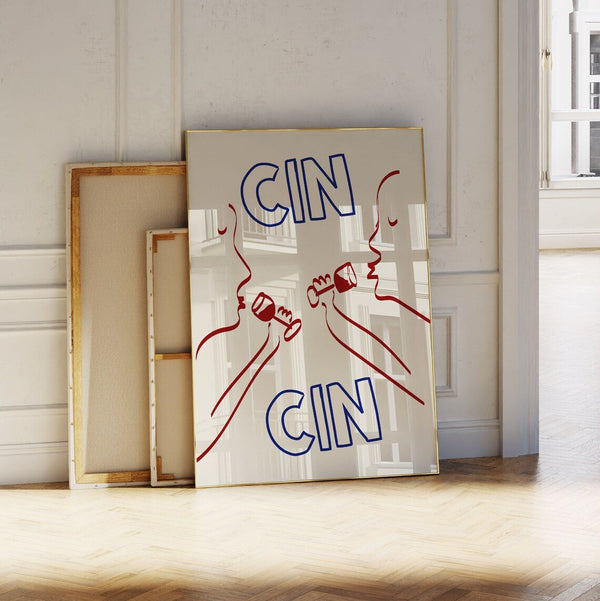 Cin Cin Wine Plakat – Stilfuld Vinplakat til Dit Hjem