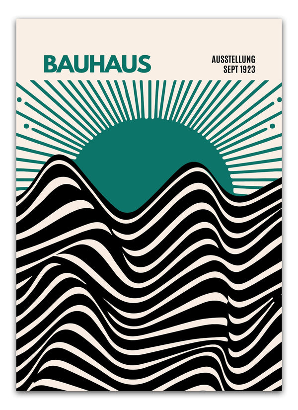 Grøn Bauhaus Sunset Plakat
