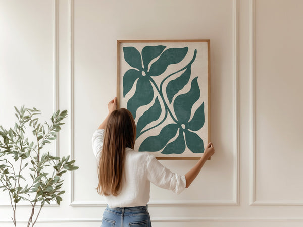 Grøn Gren Plakat | Enkel & Moderne Plakat med Naturmotiv