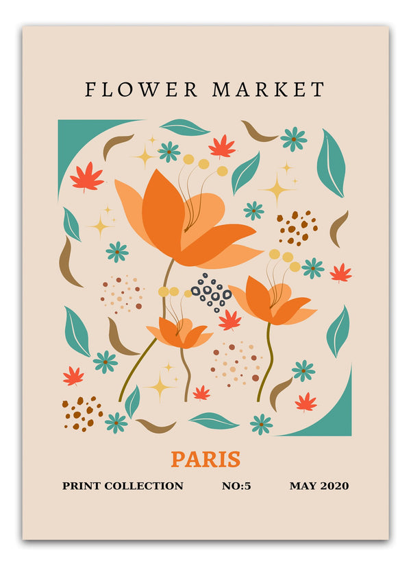 Gul flower market Paris Plakat