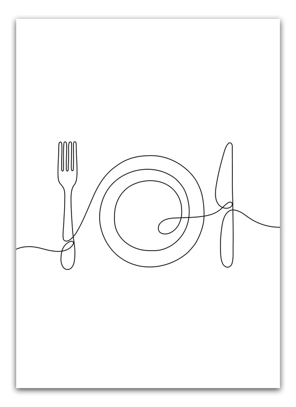 Opgrader dit køkken med et strejf af elegance ved at vælge vores "Kitchen Plate Sort" plakat.