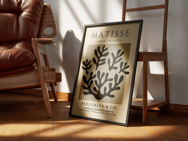 La Fleur Black - Matisse Plakat | Elegant & Tidløs Kunst