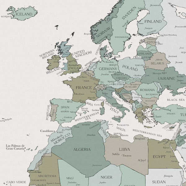 Moderne Verdenskort Plakat