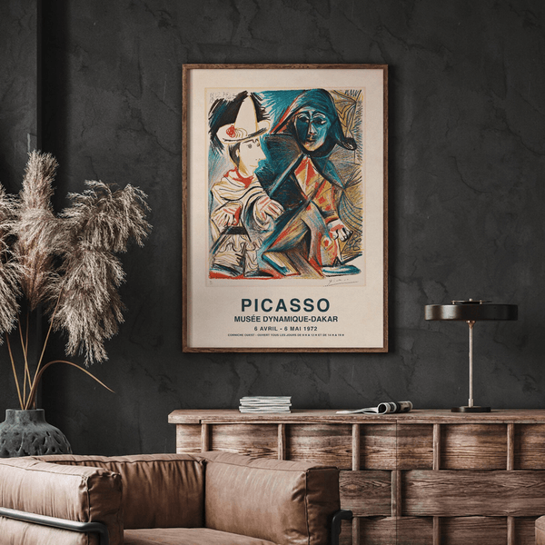 Picasso plakat med farverigt motiv fra Musée Dynamique Dakar 1972.