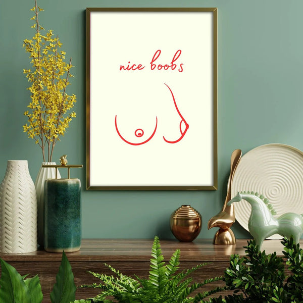 Nice Boobs Plakat | Stilfuld & Kunstnerisk Bryster Plakat