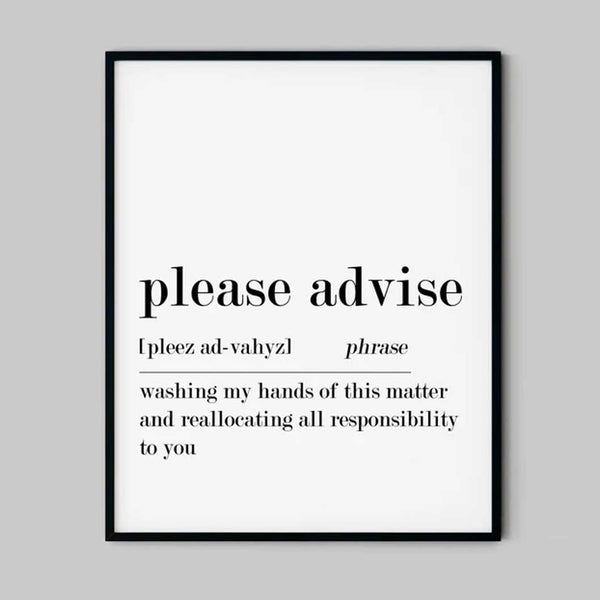 Please Advise Definition Ellens Shop