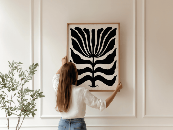 Sort Gren Plakat | Minimalistisk Naturmotiv i Sort Design