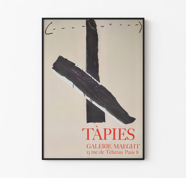 Tapies Croix Noire - Galerie Maeght Plakat