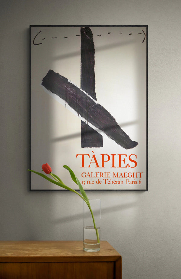 Tapies Croix Noire - Galerie Maeght Plakat
