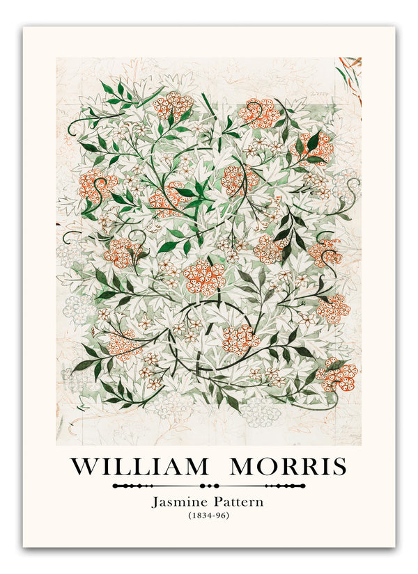 Opgrader din indretning med William Morris - Jasmine Pattern Plakat. Denne plakat kombinerer Morris' klassiske mønstre med et tidløst design, der tilføjer elegance og kunstnerisk flair til dit hjem. Trykt på høj kvalitet papir, fremhæver plakaten de smukke detaljer og nuancer i Morris' arbejde. Perfekt til enhver væg i dit hjem, denne plakat skaber en raffineret og vintage atmosfære, som komplementerer både moderne og klassisk indretning. Køb plakater online og giv dit hjem et kunstnerisk præg.