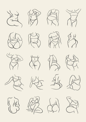 Body Positivity - Line art Plakat