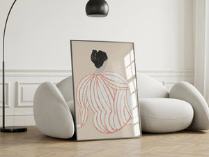Skab ro og balance i dit hjem med vores Lagom Lady Beige Plakat. Motivet viser en stilfuld silhuet 
