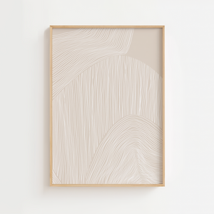 Soft Landscape Lines No.1 moderne plakat med abstrakte linjer i beige nuancer