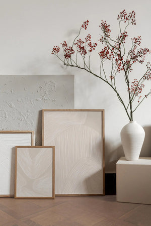 Soft Landscape Lines No.1 moderne plakat med abstrakte linjer i beige nuancer