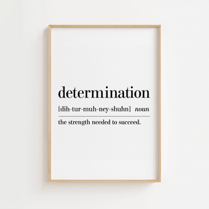 Citat Plakat | "Determination Definition" til hjemmet