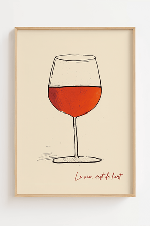 Indfør en atmosfære af kærlighed og raffinement i dit hjem med vores 'Dé Vine, Dé Love' plakat.