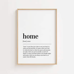 Gør dit hjem til et sted fyldt med varme og mening med en Home citatplakat.