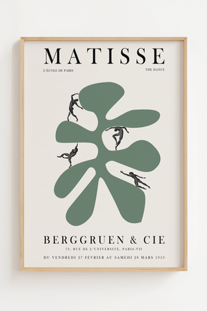 Samedi 28 Mars – Matisse Plakat | Grøn Moderne Kunstplakat

