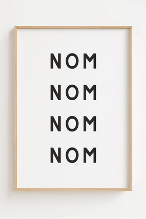 Nom Nom Nom Hvid Plakat