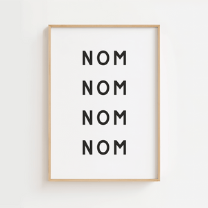 Nom Nom Nom Hvid Plakat