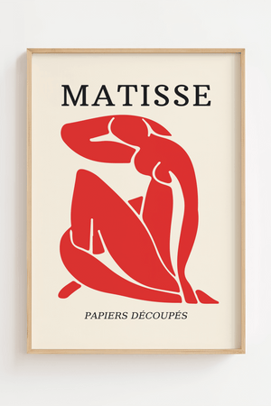 Rød Madame – Matisse Plakat | Stilrent Kvindemotiv i Rød

