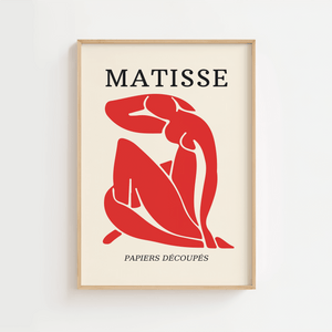 Rød Madame – Matisse Plakat | Stilrent Kvindemotiv i Rød

