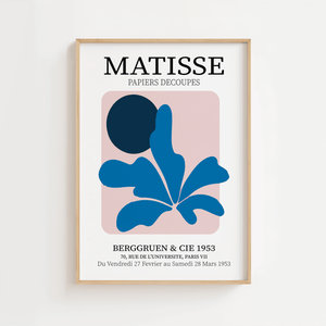 Blå Picassos Flour Plakat | Kunstnerisk Blomst i Blå Nuancer

