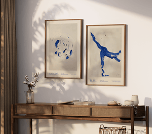 plakat, der forener bevægelse, farve og modernitet.