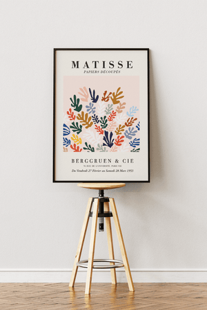 Colorful Garden Matisse plakat med farverige organiske former i papirklip-stil – inspireret af Henri Matisse.