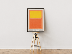 Mark Rothko plakat med abstrakte farvefelter i gul og orange – moderne kunst til hjemmet.