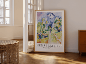 Bring farver, bevægelse og kunsthistorie ind i dit hjem med ‘Promenade des Oliviers’ – Matisse Plakat.