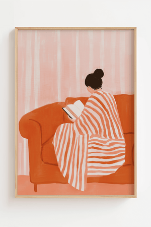 Find ro og inspiration i hverdagen med Lagom Reading Lady Plakat