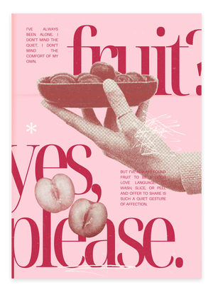Fruit, Yes Please - Pink Plakat | Farverig & Moderne Kunst