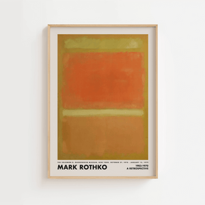 Mark Rothko plakat med abstrakte farvefelter i orange og grøn – moderne kunst til indretningen.