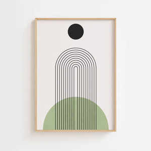 Abstract Green Half Bow Plakat