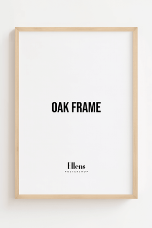 Massiv egetræsramme i lys eg med plexiglas – stilren billedramme til plakater, billeder og fotos, ideel til moderne og klassisk indretning.
