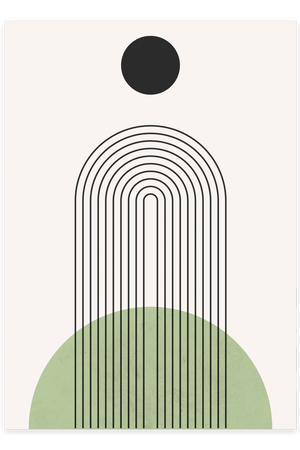 Abstract Green Half Bow Plakat | Moderne & Minimalistisk Kunst