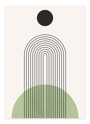 Abstract Green Half Bow Plakat | Moderne & Minimalistisk Kunst