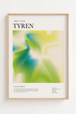 Tyren - Farverig stjernetegns plakat