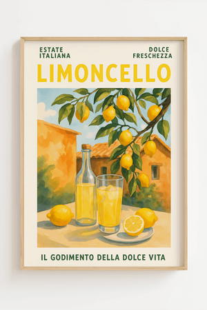 Limoncello Plakat med Juice og citroner