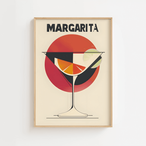 Retro Margarita Plakat – Farverigt Cocktaildesign


