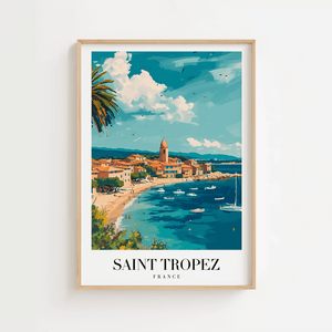 Saint Tropez Frankrig – Byplakat med Rivieraens charme | Fra 99,-