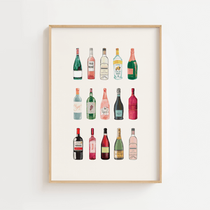 Vin Flasker Plakat er den perfekte plakat med vin, der kombinerer elegance og passion for vin. Med sit kunstneriske design af klassiske vinflasker