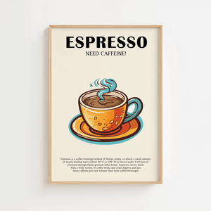 Espresso Opskrift Plakat