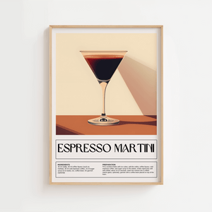 Espresso Martini – Elegant Cocktail Plakat med Opskrift