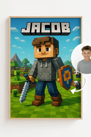Design din egen minecraft plakat som gave eller til børn